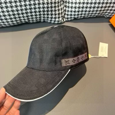 Louis Vuitton Damier Graphite Baseball Cap with Monogram Band on Side - luxurydeal