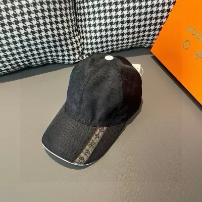 Louis Vuitton Damier Graphite Baseball Cap with Monogram Band on Visor - luxurydeal