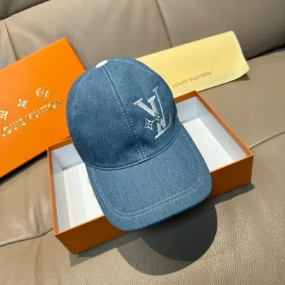 LV Fine Embroidery Baseball Cap in Blue - luxurydeal