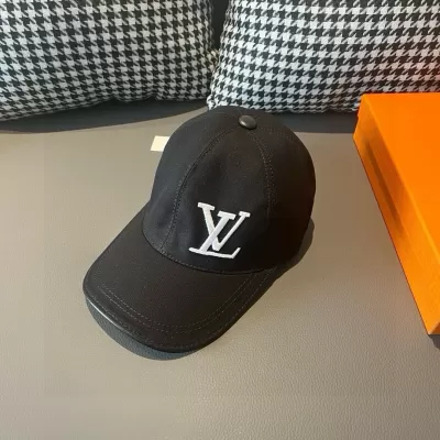 Louis Vuitton Embroidered Logo Baseball Cap - Black - luxurydeal