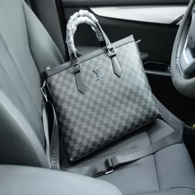 Louis Vuitton Men's Black Damier Calfskin Briefcase - luxurydeal