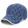 Gucci GG Denim Jacquard Baseball Cap Blue - luxurydeal