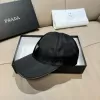 Prada Classic Inverted Triangle Metal Logo Baseball Cap Black - luxurydeal