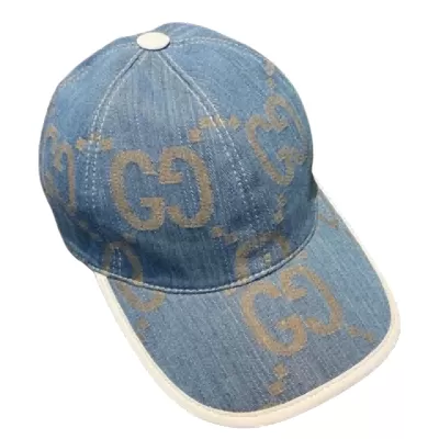 Gucci Jumbo GG Canvas Baseball Hat Blue - luxurydeal