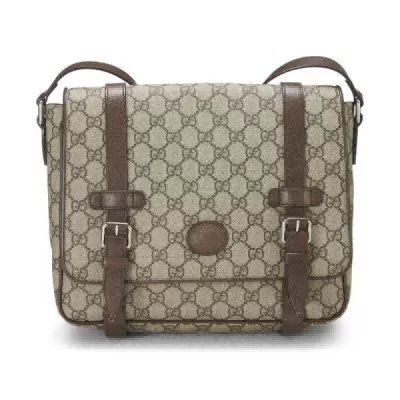 Gucci Men's GG Supreme Canvas Crossbody Bag Brown - luxurydeal