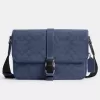 League Messenger Bag In Signature Canvas Jacquard Blue - luxurydeal