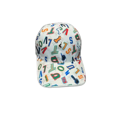 Louis Vuitton Monogram Letter Print Satin Baseball Cap - White - luxurydeal