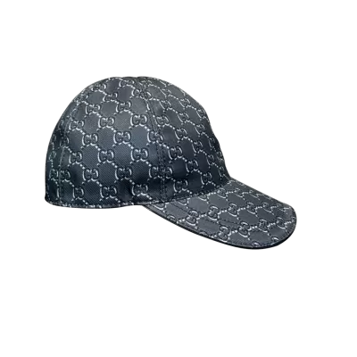 Gucci Silk Print Logo Baseball Cap in Black - luxurydeal