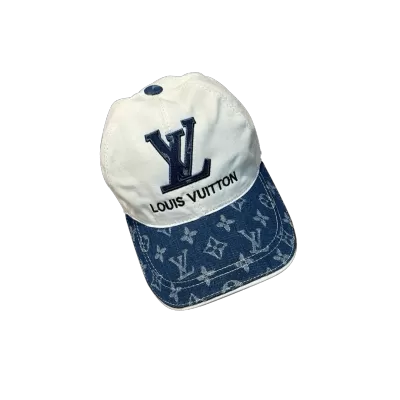 Louis Vuitton Monogram Canvas Two-Tone Baseball Cap - White&Blue - luxurydeal