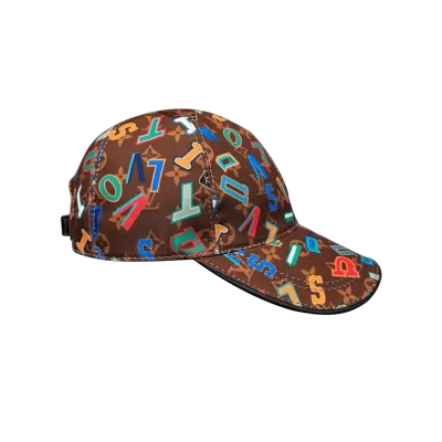 Louis Vuitton Monogram Letter Print Satin Baseball Cap - Brown - luxurydeal