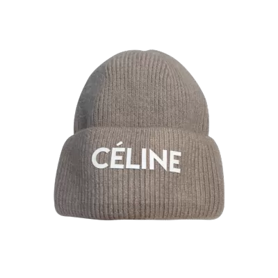 CELINE Knit Hat in Light Beige - luxurydeal