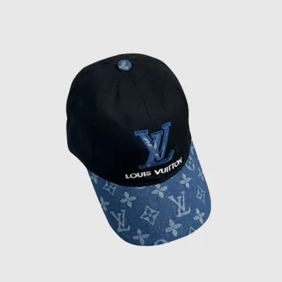 Louis Vuitton Monogram Canvas Two-Tone Baseball Cap - Black& Blue - luxurydeal