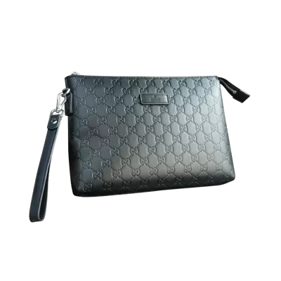 Gucci Men's  Black Leather Wristlet - luxurydeal