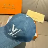 LV Fine Embroidery Baseball Cap in Blue - luxurydeal