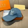 LV Fine Embroidery Baseball Cap in Blue - luxurydeal