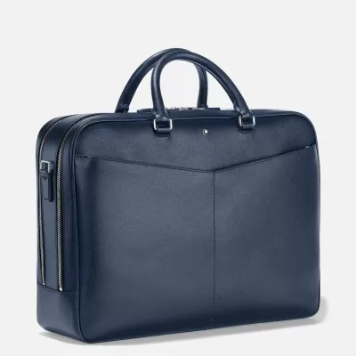 Montblanc Men's Leather Briefcase-Blue - luxurydeal