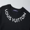 LV Neckline Signature CottonT-Shirt Black - luxurydeal