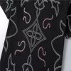 LV Embroidered Vine Motif Cotton T-Shirt Black - luxurydeal