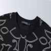 LV Embroidered Vine Motif Cotton T-Shirt Black - luxurydeal