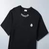 Moncler Collar Logo Cotton T-Shirt in Black - luxurydeal