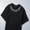 LV Neckline Signature CottonT-Shirt Black - luxurydeal