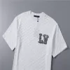 LV Damier Jacquard Short-Sleeved T-Shirt with LV CrystalEmbellishments White - luxurydeal