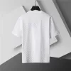 LV Damier Jacquard Short-Sleeved T-Shirt with LV CrystalEmbellishments White - luxurydeal