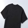 LV Damier Jacquard Short-Sleeved T-Shirt with LV CrystalEmbellishments Black - luxurydeal