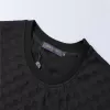 LV Damier Jacquard ShortSleeved T-Shirt Black - luxurydeal