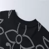 LV Embroidered Vine Motif Cotton T-Shirt Black - luxurydeal