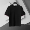 Moncler Arm Logo Crewneck Cotton T-Shirt in Black - luxurydeal