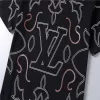 LV Embroidered Vine Motif Cotton T-Shirt Black - luxurydeal