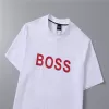 BOSS Logo Printed Cotton T-Shirt in White with Red Logo - luxurydeal