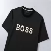 BOSS Logo Printed Cotton T-Shirt in Black - luxurydeal