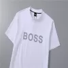 BOSS Logo Printed Cotton T-Shirt in White with Grey Logo - luxurydeal