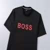 BOSS Logo Printed Cotton T-Shirt in Black with Red Logo - luxurydeal