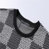 LV Damier Short Sleeve Crew Neck T-shirt with LV Crystal Patch Black - luxurydeal