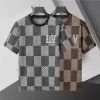 LV Damier Short Sleeve Crew Neck T-shirt with LV Crystal Patch Black - luxurydeal