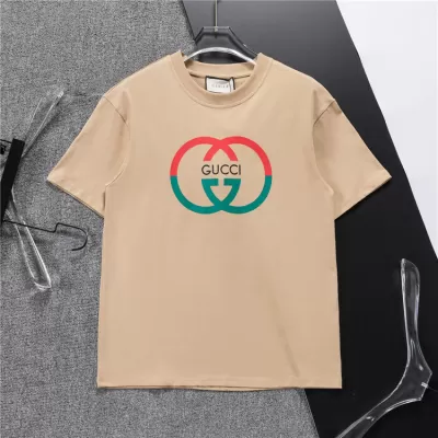 GUCCI Cotton Jersey Printed T-shirt Camel - luxurydeal