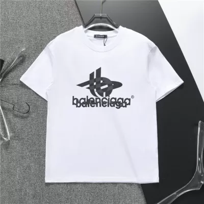 Balenciaga T-Shirt Overlapping Logo White - luxurydeal