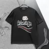 BALENCIAGA Waves logo Crewneck T-shirt Men Black - luxurydeal