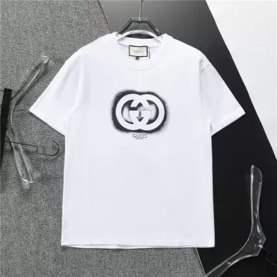 Gucci Men's Interlocking Sprayed Logo T-Shirt in White - luxurydeal