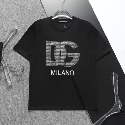 DOLCE & GABBANA Jersey T-shirt with DG Milano logo print - luxurydeal