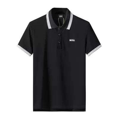 BOSS logo-embossed Polo Shirt Black - luxurydeal