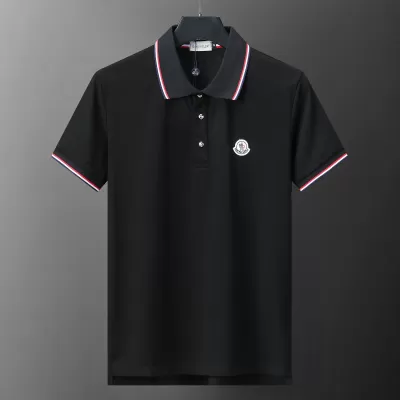 Moncler Logo Patch Short-Sleeved Polo Shirt Black - luxurydeal