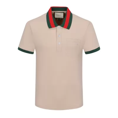 Gucci Men's Cotton Piqué Polo Shirt with Web Stripe Collar - luxurydeal