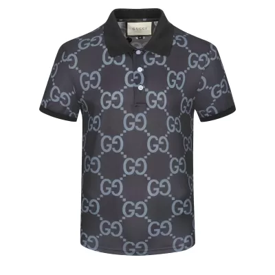 GUCCI GG Cotton Polo Shirt Men Black - luxurydeal