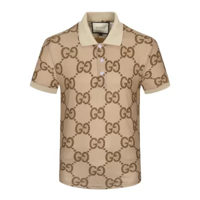 GUCCI GG Cotton Polo Shirt Men Beige - luxurydeal