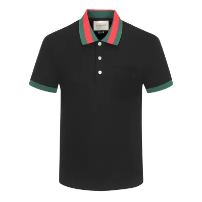 Gucci Men's Cotton Piqué Polo Shirt with Web Stripe Collar - luxurydeal