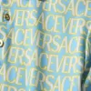 Versace Allover Logo Printed Short Sleeved Polo Shirt - luxurydeal